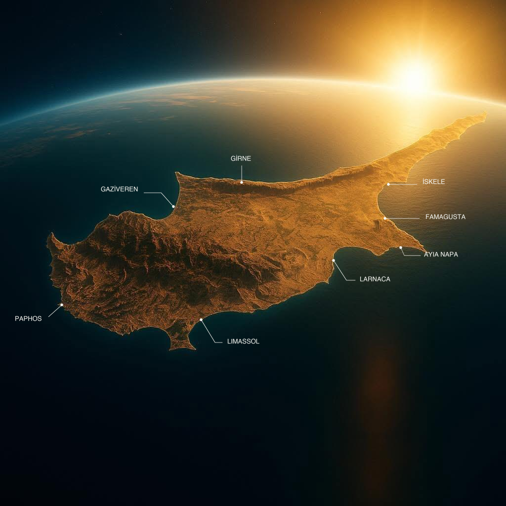 Mapa Kypru s hlavními destinacemi